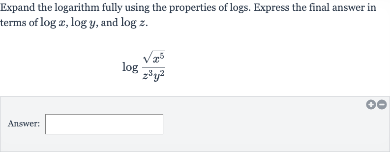 (Solved)-Expand the logarithm fully using the properties of logs. Exp