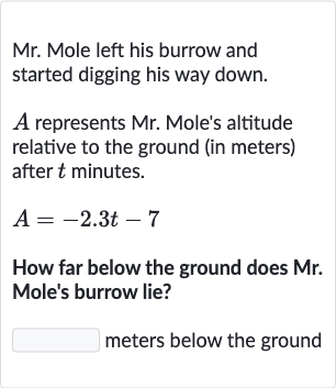 (Solved)-Mr. Mole left his burrow and started digging his way down.