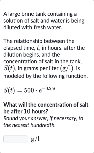 Solved)-A large brine tank containing a solution of salt and water i