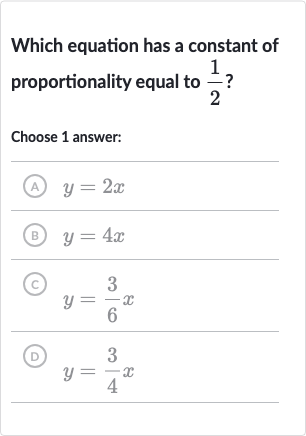 (Solved)-Which equation has a constant of proportionality equal to